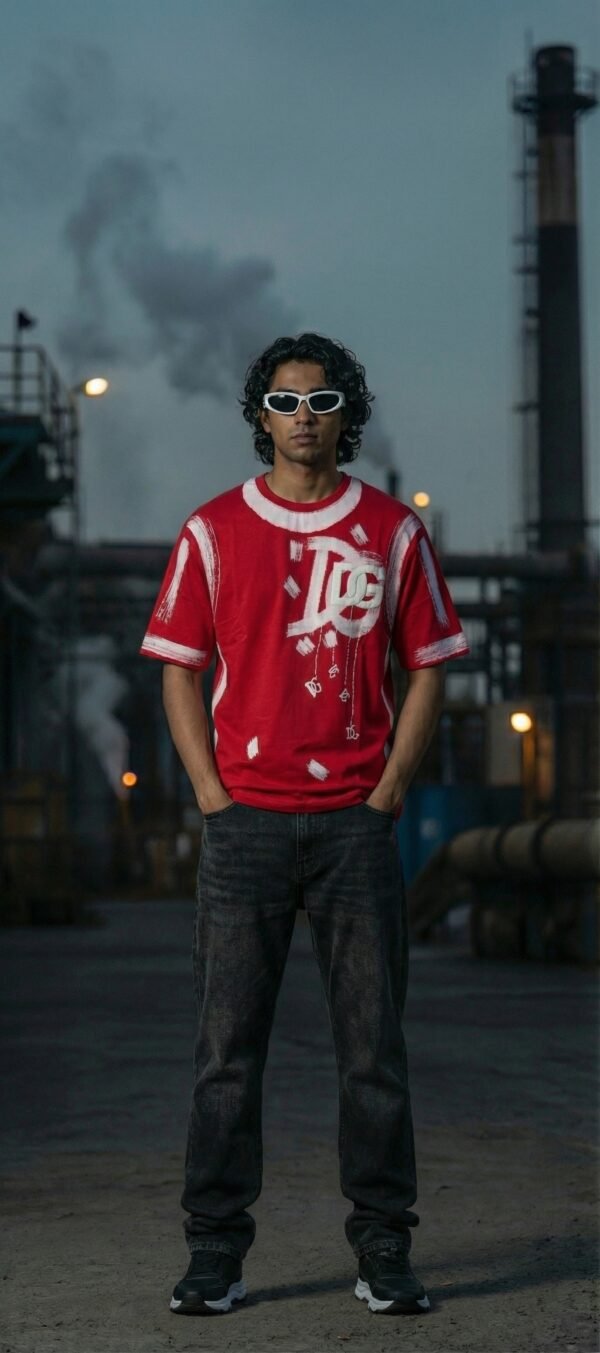 Red Designer Graphic T-Shirt