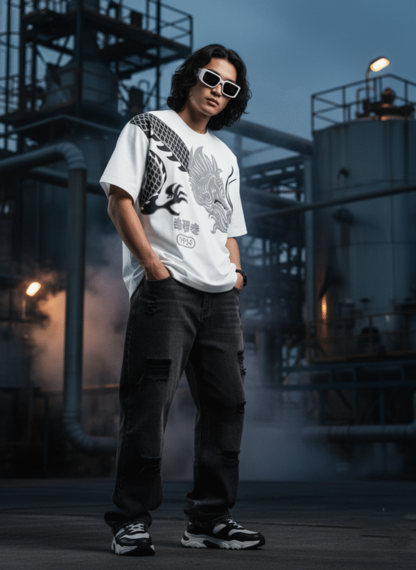 Graphic White Dragon T-Shirt