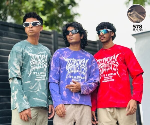 Tie-dye graphic long-sleeve T-shirt